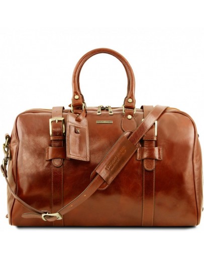Фотография Кожаная дорожная сумка медового цвета Tuscany LeatherTL141248 Voyager