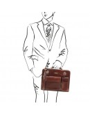 Фотография Мужской коричневый фирменный оригинальный портфель Tuscany Leather Venezia TL141268 brown