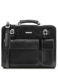Кожаный черный мужской портфель Tuscany Leather Venezia TL141268 black
