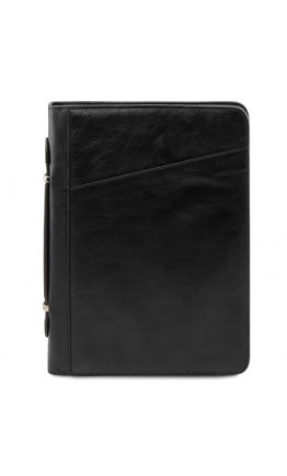 Черная фирменная кожаная папка для документов Tuscany Leather Costanzo TL141295 black