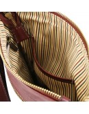 Фотография Темна-коричневая мужская кожаная сумка на плечо Tuscany Leather TL141300 bbrown