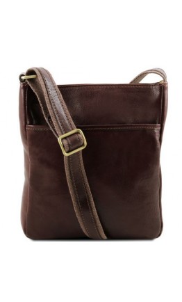 Темна-коричневая мужская кожаная сумка на плечо Tuscany Leather TL141300 bbrown