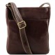 Темна-коричневая мужская кожаная сумка на плечо Tuscany Leather TL141300 bbrown