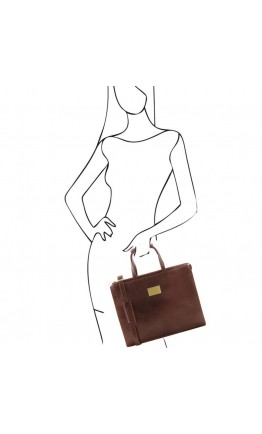 Женский коричневый портфель Tuscany Leather Palermo TL141343