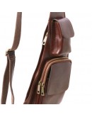 Фотография Кожаный черный рюкзак - слинг через плече Tuscany Leather TL141352 black