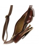 Фотография Кожаный коричневый рюкзак - слинг через плече Tuscany Leather TL141352 brown