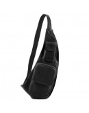 Фотография Кожаный черный рюкзак - слинг через плече Tuscany Leather TL141352 black