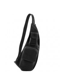 Кожаный черный рюкзак - слинг через плече Tuscany Leather TL141352 black