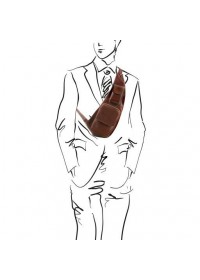 Кожаный коричневый рюкзак - слинг через плече Tuscany Leather TL141352 brown