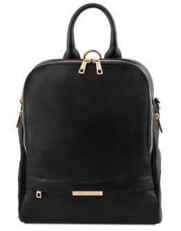 Женский кожаный черный фирменный рюкзак Tuscany Leather TL141376 black