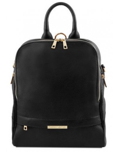 Фотография Женский кожаный черный фирменный рюкзак Tuscany Leather TL141376 black