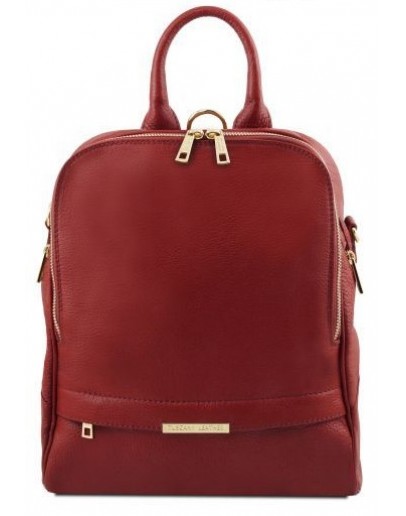 Фотография Женский кожаный красный фирменный рюкзак Tuscany Leather TL141376 red