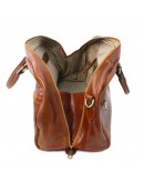 Фотография Дорожная кожаная сумка небольшого размера Tuscany Leather Voyager TL141405 honey