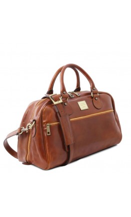 Дорожная кожаная сумка небольшого размера Tuscany Leather Voyager TL141405 honey
