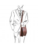 Фотография Мужская сумка на плечо медового цвета Tuscany Leather TL141406 honey
