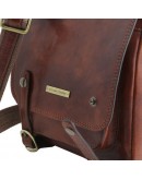 Фотография Темно - коричневая мужская кожаная сумка на плечо Tuscany Leather TL141406 bbrown
