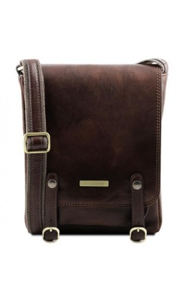 Темно - коричневая мужская кожаная сумка на плечо Tuscany Leather TL141406 bbrown