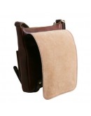 Фотография Темно - коричневая мужская кожаная сумка на плечо Tuscany Leather TL141406 bbrown