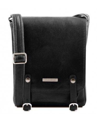 Фотография Черная мужская кожаная сумка на плечо Tuscany Leather TL141406 black