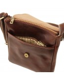Фотография Коричневая мужская плечевая кожаная сумка Tuscany Leather TL141408