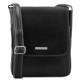 Черная плечевая мужская сумка фирменная сумка Tuscany Leather TL141408 black