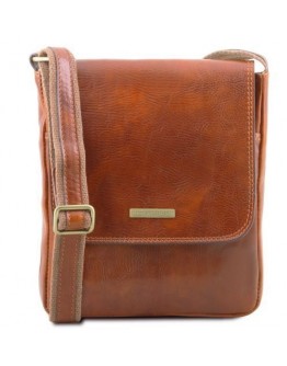 Мужская плечевая кожаная сумка медового цвета Tuscany Leather TL141408 honey