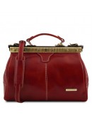 Фотография Красная кожаная сумка сумка - саквояж Tuscany Leather MICHELANGELO TL10038 red