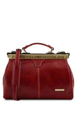 Красная кожаная сумка сумка - саквояж Tuscany Leather MICHELANGELO TL10038 red