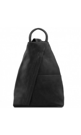 Черный женский кожаный рюкзак Tuscany Leather Shanghai TL140963 black