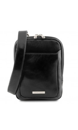 Мужская фирменная черная сумка кроссбоди Tuscany Leather TL141914 black