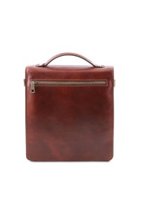 Кожаная коричневая небольшая барсетка Tuscany Leather TL141425