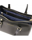 Фотография Женская черная кожаная сумка Tuscany Leather Aura TL141434 black