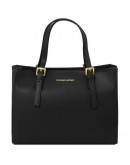 Фотография Женская черная кожаная сумка Tuscany Leather Aura TL141434 black