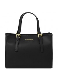Женская черная кожаная сумка Tuscany Leather Aura TL141434 black
