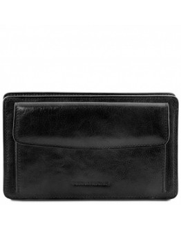 Черная кожаная мужская борсетка - клатч DENIS Tuscany Leather TL141445 black