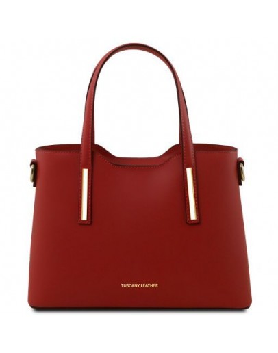 Фотография Красная женская кожаная сумка Tuscany Leather Olimpia TL141521 red