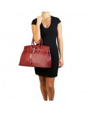 Фотография Кожаная женская фирменная вместительная сумка Tuscany Leather TL141529 black