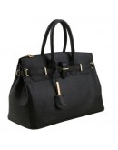 Фотография Кожаная женская фирменная вместительная сумка Tuscany Leather TL141529 black