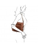 Фотография Кожаная коричневая женская сумка - рюкзак Tuscany Leather TL141535 cinnamon