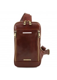 Коричневый фирменный мужской слинг Tuscany Leather Martin TL141536 brown