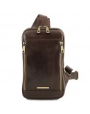 Фотография Темно-коричневый кожаный слинг - кроссовер Tuscany Leather Martin TL141536 brownb