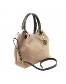 Фотография Женская кожаная бежевая сумка Tuscany Leather TL Bag TL141573 TL KeyLuck beg