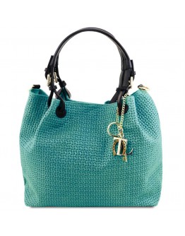 Женская кожаная бирюзовая сумка Tuscany Leather TL Bag TL141573 TL KeyLuck bir