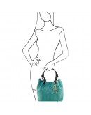 Фотография Женская кожаная бирюзовая сумка Tuscany Leather TL Bag TL141573 TL KeyLuck bir