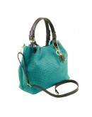 Фотография Женская кожаная бирюзовая сумка Tuscany Leather TL Bag TL141573 TL KeyLuck bir