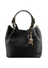 Черная женская кожаная сумка Tuscany Leather TL Bag TL141573 TL KeyLuck black