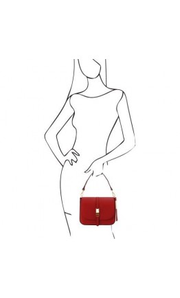Женская кожаная фирменная красная сумка Tuscany Leather TL141598 Nausica red