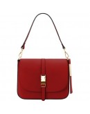Фотография Женская кожаная фирменная красная сумка Tuscany Leather TL141598 Nausica red