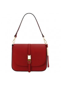 Женская кожаная фирменная красная сумка Tuscany Leather TL141598 Nausica red