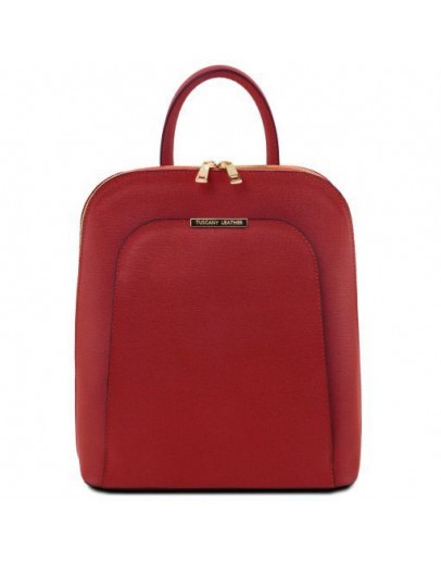 Фотография Красный рюкзак из сафьяновой кожи Tuscany Leather Olimpia TL141631 red